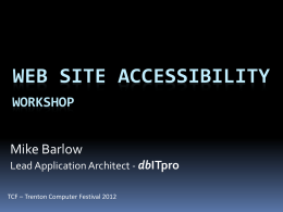 Web Site Accessibility - Mike Barlow's Web Home