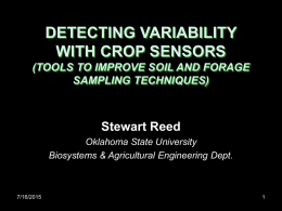 Sensor Use for Determining Crop Variability