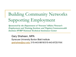 Building Community Networks Supporting Employment