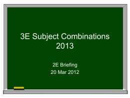 S3 Subject Combination 2012