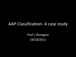 AAP Classification- A case study
