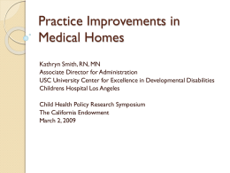 Practice Improvements in Medical Homes