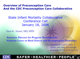 Preconception Care: Why Should We Care?