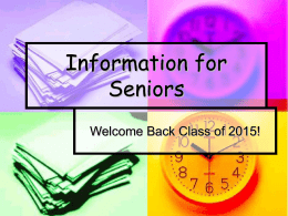 Information for Seniors - Waunakee Intermediate School