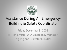 Assistance During An Emergency- Building & Safety Coordinator