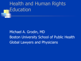 HEALTH AND HUMAN RIGHTS EDUCATION