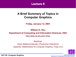 CIS 736 (Computer Graphics) Lecture 0 of 30