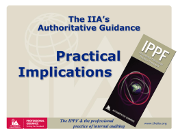 The IIA's Authoratative Guidance Practical Implications