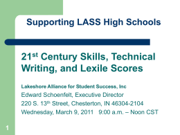 Supporting LASS High Schools Session # 6
