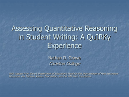 Assessing Quantitative Reasoning in Student Writing: A