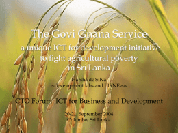 The Govi Gnana Service an ICT info