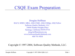CSQE 2002 Exam Body of Knowledge