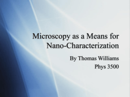 Microscopy as a means for Nano