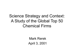 A Science Analysis of the Global Top 50 Chemical Companies