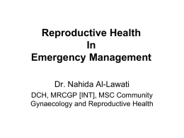 Emergency Management of Reproductive Health