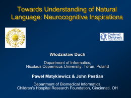 neurocognitive inspiraitons in Natural Language Processing