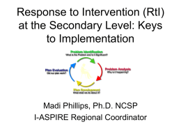 Response to Intervention (RtI) in Middle and High School
