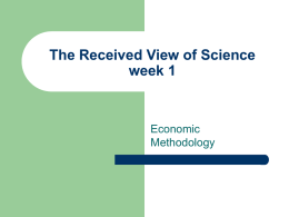The Received View of Science week 1