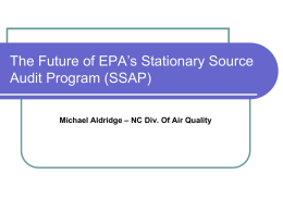 The Future of EPA’s Stationary Source Audit Program (SSAP)