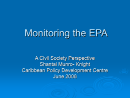 Monitoring the EPA - Caribbean Development Policy Centre