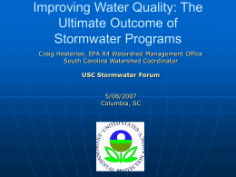 South Carolina FY2007 Watersheds Workgroup EPA Workplan