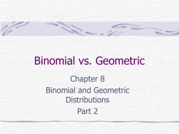 Binomial vs. Geometric
