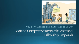 Writing Competitive Research Grant and Fellowship Proposals