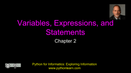 Variables, Expressions, and Statements