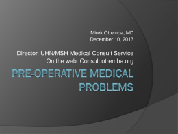 Preoperative medical problems