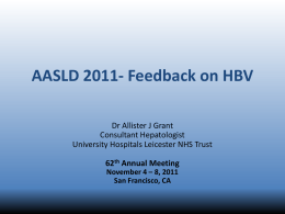 AASLD Feedback on HBV