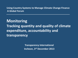 Climate Finance Integrity Talks Toward better