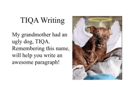 TIQA Writing - Mr. Welches Online