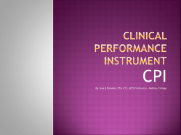 Clinical performance instrument