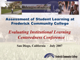 Learning Outcomes Assessment in Student Services