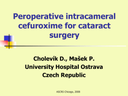 Peroperative intracameral cefuroxime for cataract surgery