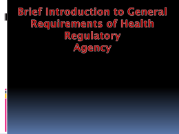 Brief Introduction to General Requirements of Health