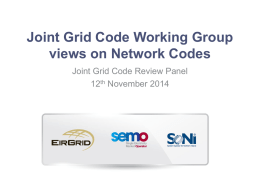 Joint Grid Code Working Group on Network Codes