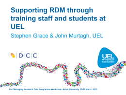 Introduction to supportDM - University of East London