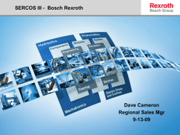 Bosch Rexroth and SERCOS