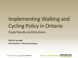 Implementing Walking and Cycling Policy in