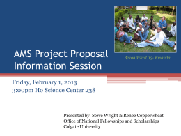 AMS Project Proposal Information Session