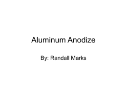 Anodize Aluminum - University of Arizona