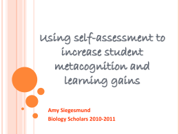Using self-assessment to increase student metacognition