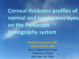 Corneal thickness profiles of normal and keratoconic eyes