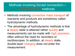 Methods involving forced convection—hydrodynamic methods