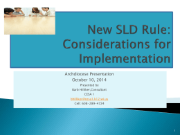New SLD Rule Roles of IEP Team