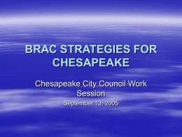 BRAC STRATEGIES FOR CHESAPEAKE