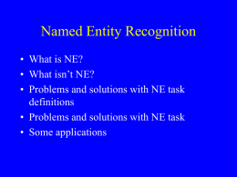 Introduction to Named Entity Recognition