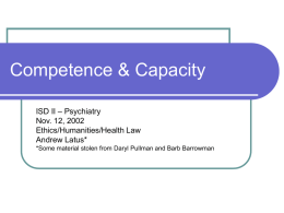 Competence & Capacity