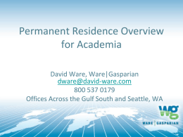 Permanent Residence Overview for Student and Scholar Advisors